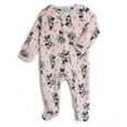 thumbnail image 1 of Disney Minnie Mouse Flannel Fleece Zip Up Woobie Sleep N' Play Coverall Newborn, 1 of 4