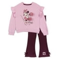 thumbnail image 1 of Disney Minnie Mouse Fleece Drop Shoulder Pullover Sweatshirt and Ribbed Flare Leggings Outfit Set Toddler to Big Kid, 1 of 5