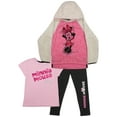 thumbnail image 1 of Disney Minnie Mouse Fleece Hoodie T-shirt Athletic Pants 3-Piece Set (Size 3-7), 1 of 12