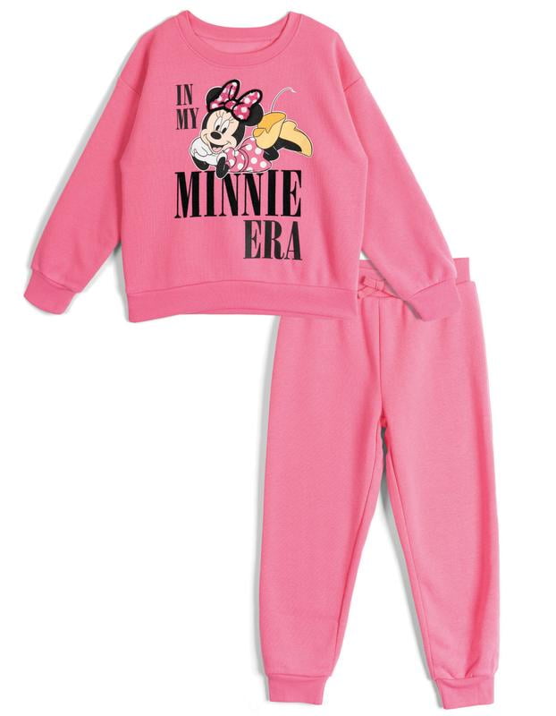 Disney Minnie Mouse Fleece Pullover Sweatshirt and Jogger Pants Outfit Set Toddler to Big Kid