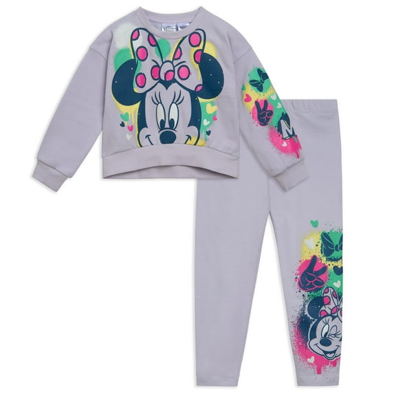 Disney Minnie Mouse Fleece Sweatshirt and Leggings Outfit Set Toddler to Big Kid