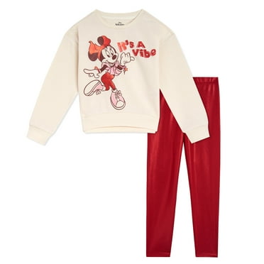 Disney Minnie Mouse Fleece Sweatshirt and Leggings Outfit Set Toddler to Big Kid