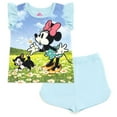 thumbnail image 1 of Disney Minnie Mouse Floral Little Girls T-Shirt and French Terry Shorts Outfit Set Infant to Little Kid, 1 of 5