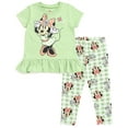 thumbnail image 1 of Disney Minnie Mouse Floral Toddler Girls Peplum T-Shirt and Leggings Outfit Set Green 4T, 1 of 5