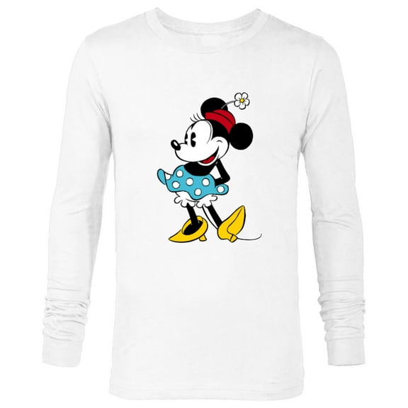 Disney Minnie Mouse Flower Hat - Long Sleeve T-Shirt for Men -Customized-White
