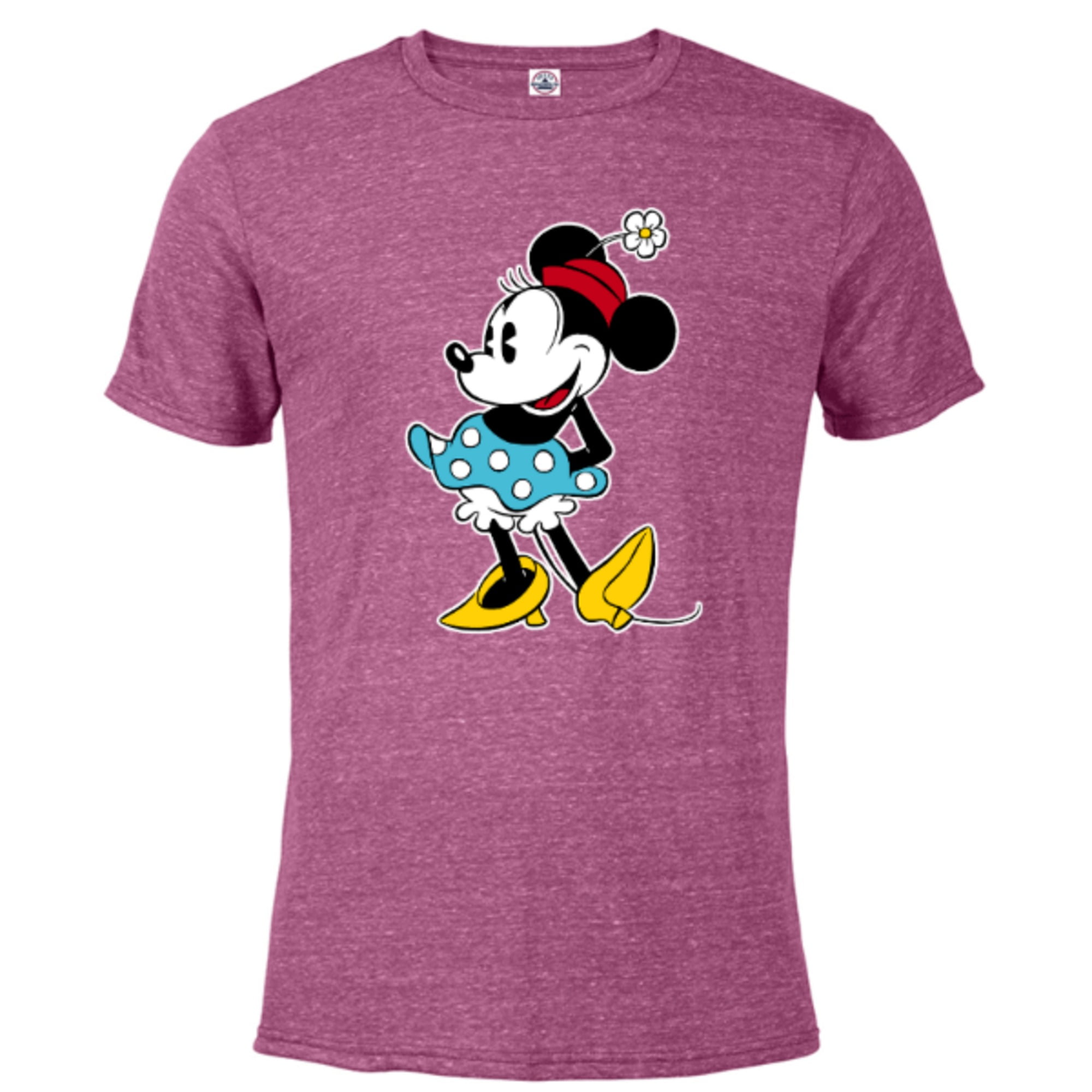 Disney Minnie Mouse Flower Hat - Short Sleeve Blended T-Shirt for Adults  -Customized-Berry Snow Heather