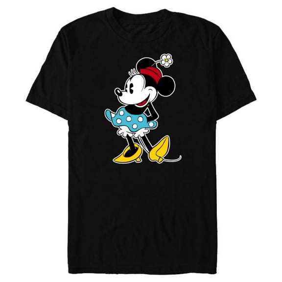 Disney Minnie Mouse Flower Hat - Short Sleeve Blended T-Shirt for Adults -Customized-Black
