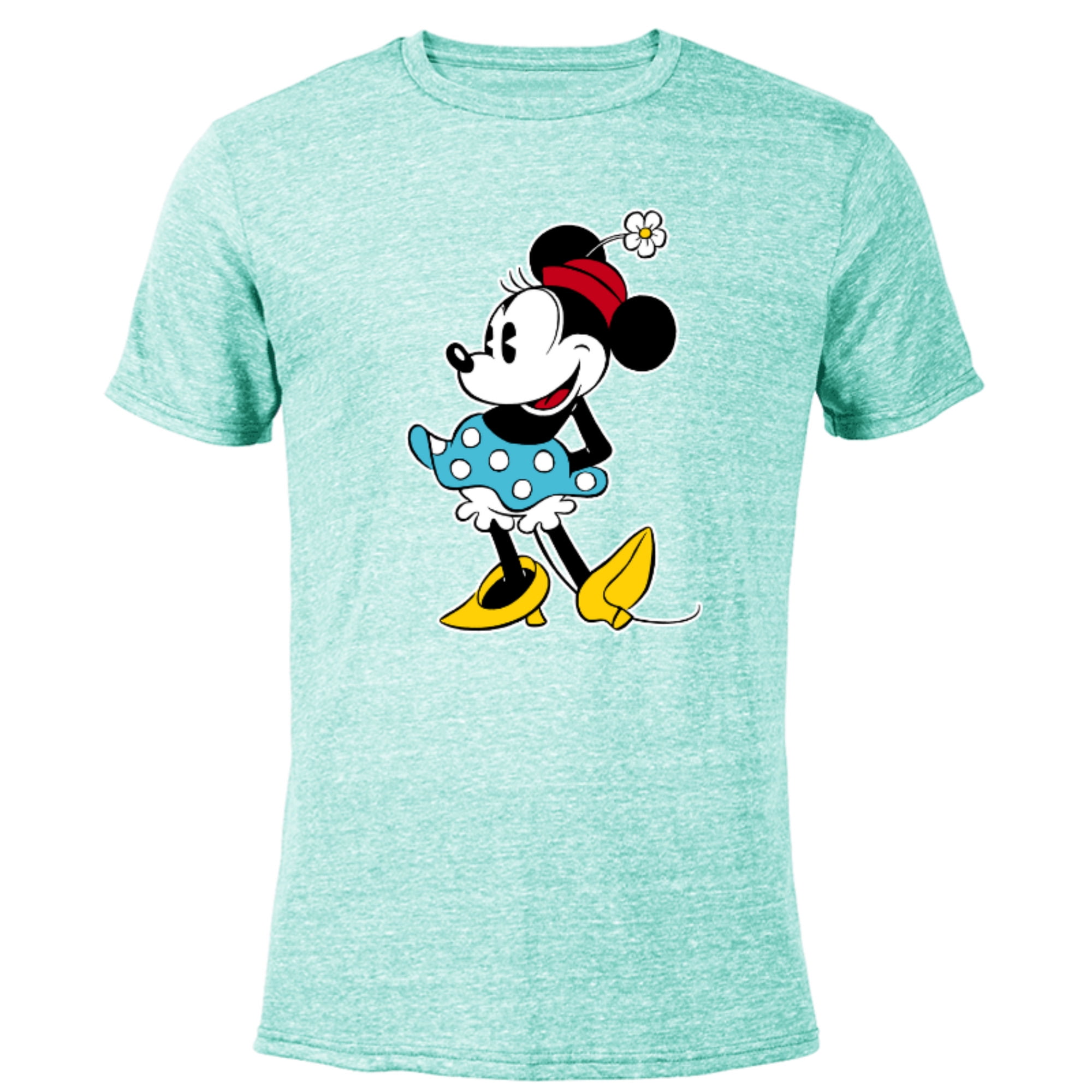 Disney Minnie Mouse Flower Hat Short Sleeve Blended TShirt for