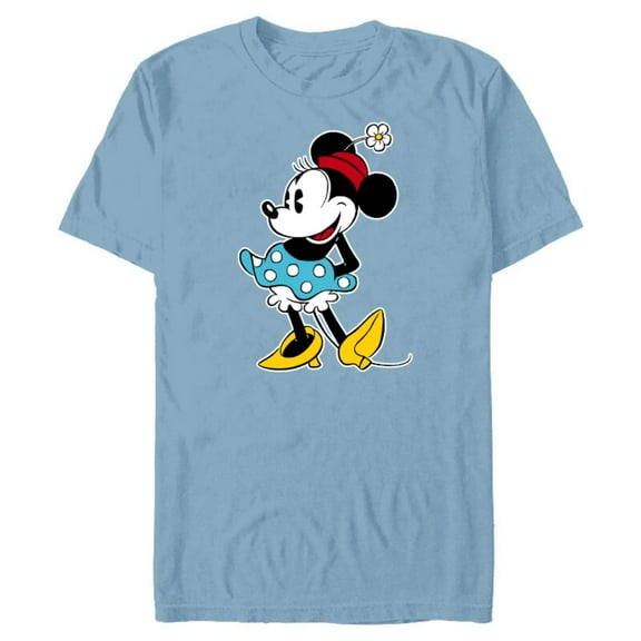 Disney Minnie Mouse Flower Hat - Short Sleeve Blended T-Shirt for Adults -Customized-Ocean Blue