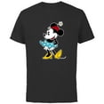 thumbnail image 1 of Disney Minnie Mouse Flower Hat - Short Sleeve Cotton T-Shirt for Adults -Customized-Black, 1 of 5