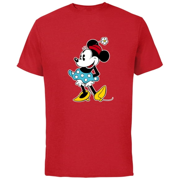 Disney Minnie Mouse Flower Hat - Short Sleeve Cotton T-Shirt for Adults -Customized-Red