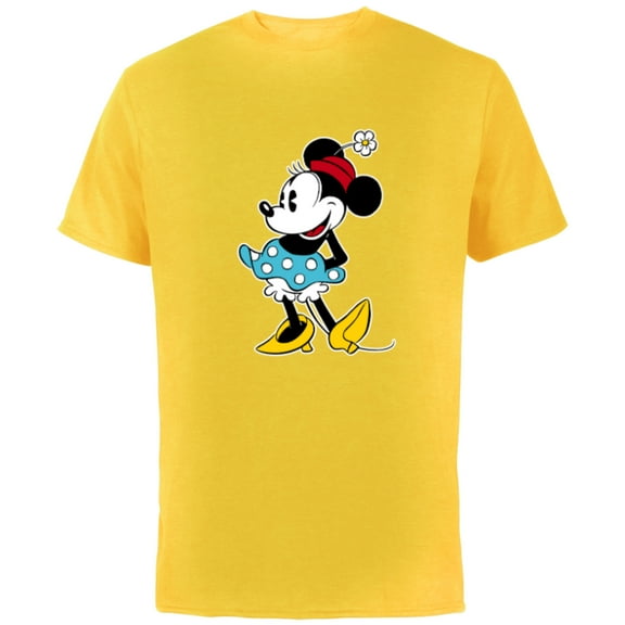 Disney Minnie Mouse Flower Hat - Short Sleeve Cotton T-Shirt for Adults -Customized-Yellow