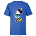 thumbnail image 1 of Disney Minnie Mouse Flower Hat - Short Sleeve T-Shirt for Kids -Customized-Royal, 1 of 5