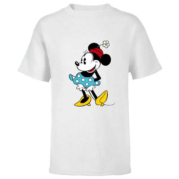 Disney Minnie Mouse Flower Hat - Short Sleeve T-Shirt for Kids -Customized-White