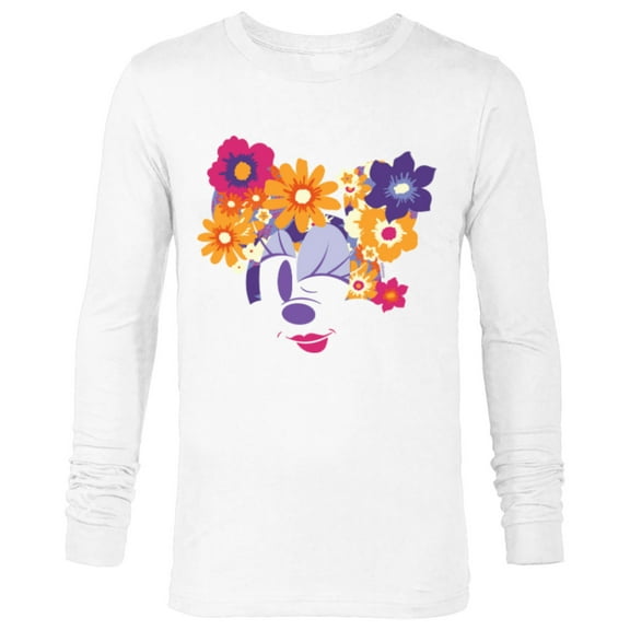 Disney Minnie Mouse Flowers Winking Garden Spring - Long Sleeve T-Shirt for Men - Customized-White