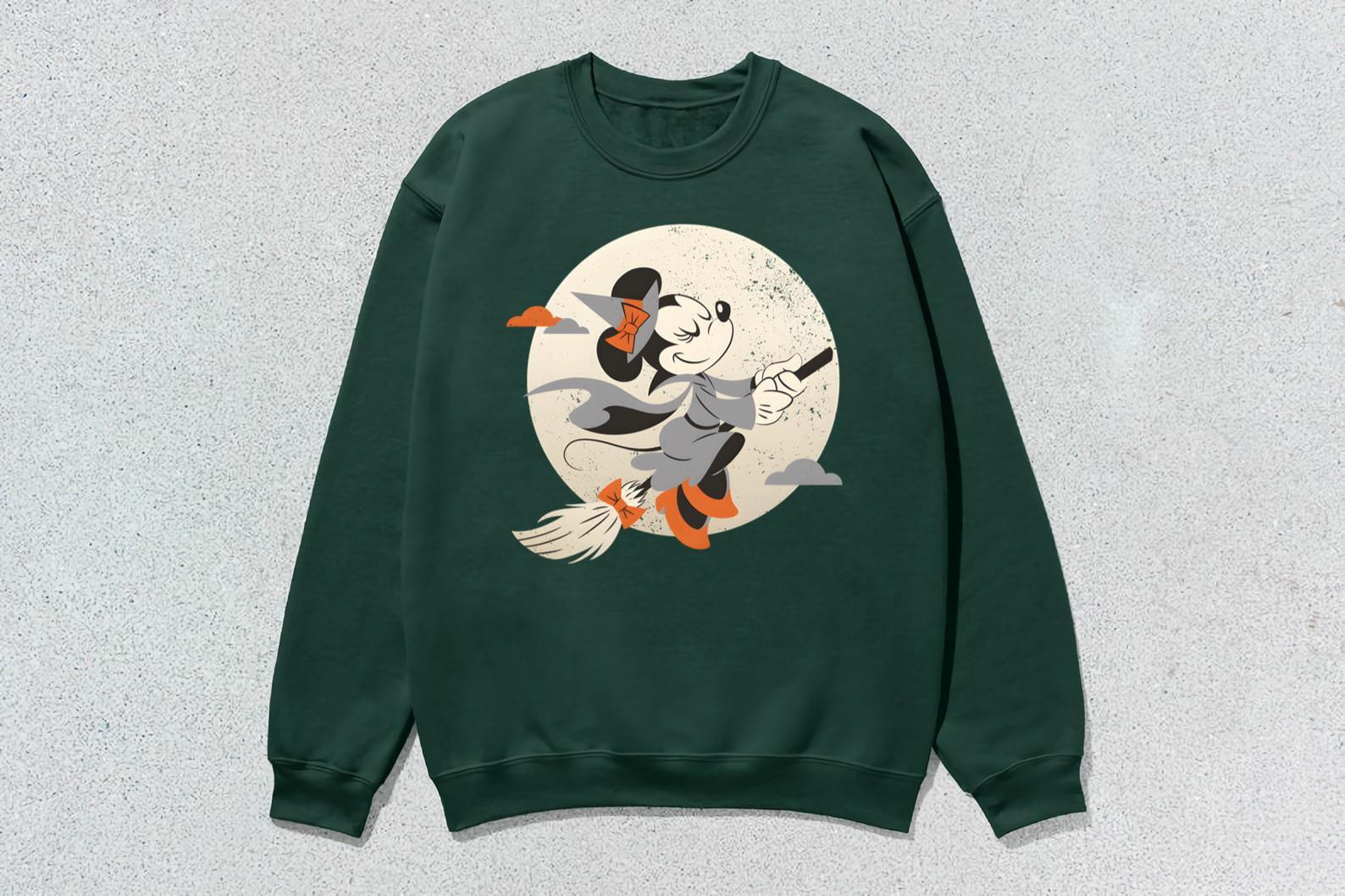 Disney Minnie Mouse Flying Witch Costume Halloween Shirt New, New