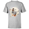 thumbnail image 1 of Disney Minnie Mouse Flying Witch Costume Halloween - Short Sleeve T-Shirt for Kids - Customized-Athletic Heather, 1 of 5