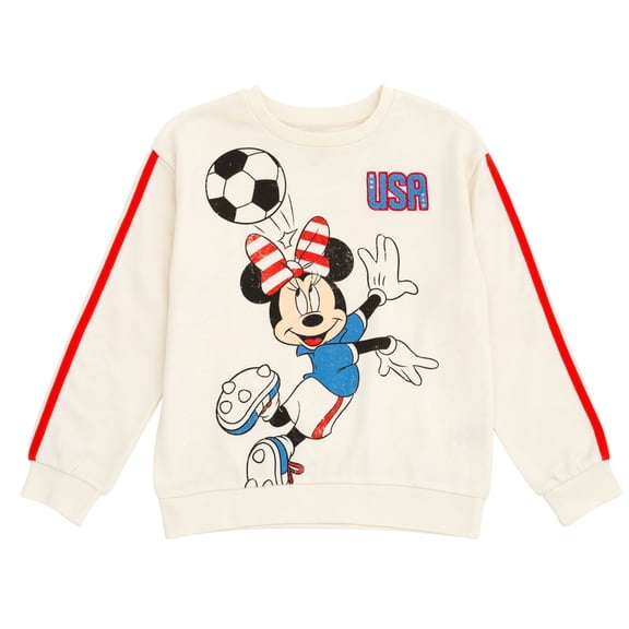 Disney Minnie Mouse French Terry Oversized Drop Shoulder Sweatshirt Toddler to Big Kid