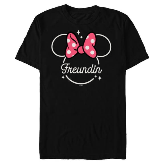Disney Minnie Mouse Freundin Head Icon Magic Friend German- Short Sleeve Blended T-Shirt for Adults - Customized-Black