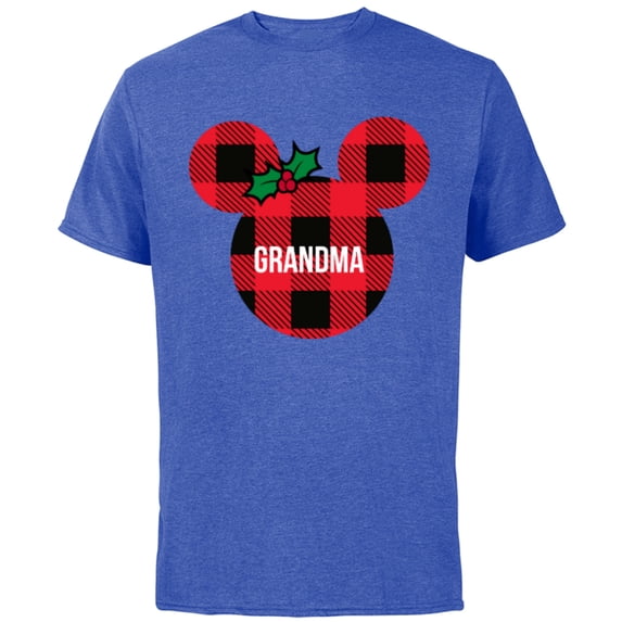 Disney Minnie Mouse GRANDMA Holiday Family - Short Sleeve Cotton T-Shirt for Adults - Customized-Royal Heather