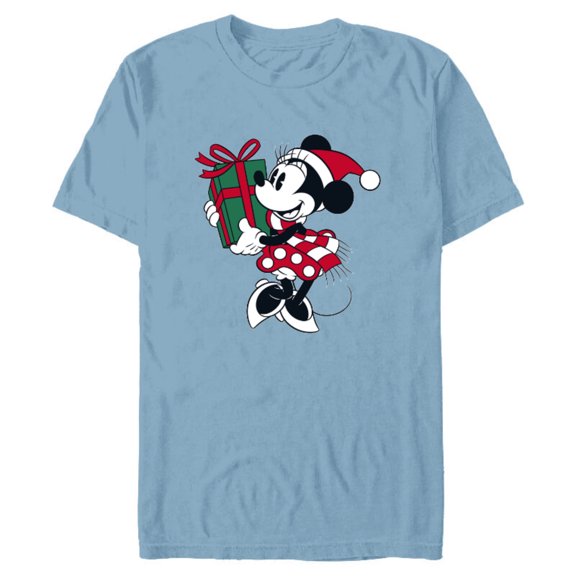 Disney Minnie Mouse Gift Holiday - Short Sleeve Blended T-Shirt for Adults – Customized-Ocean Blue