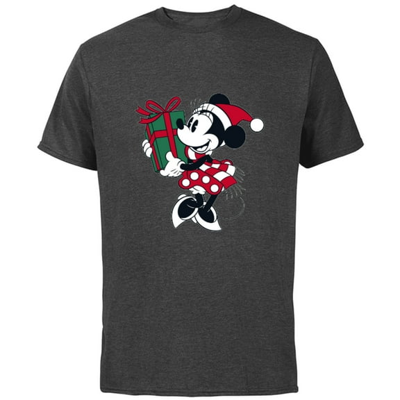 Disney Minnie Mouse Gift Holiday - Short Sleeve Cotton T-Shirt for Adults - Customized-Charcoal