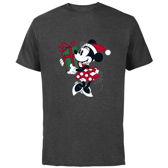 Disney Minnie Mouse Gift Holiday - Short Sleeve Cotton T-Shirt for Adults - Customized-Charcoal
