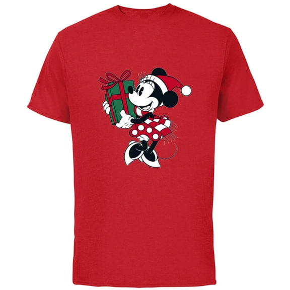 Disney Minnie Mouse Gift Holiday - Short Sleeve Cotton T-Shirt for Adults - Customized-Red