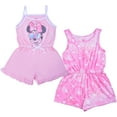 thumbnail image 1 of Disney Minnie Mouse Girl's 2-Pack Sleeveless Romper Shorts, 1 of 5