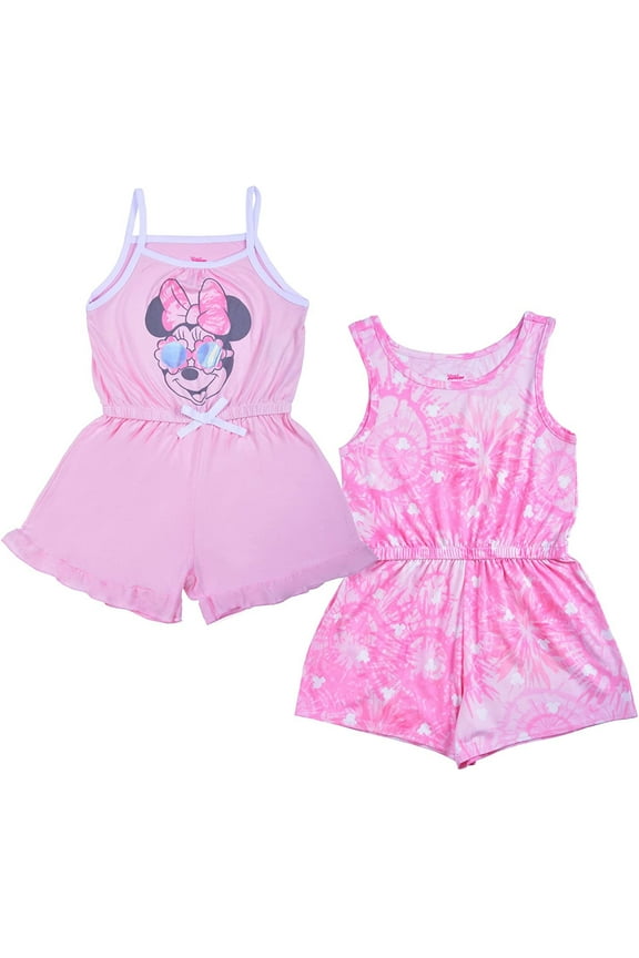 Minnie Mouse Girl's 2-Pack Sleeveless Romper Shorts