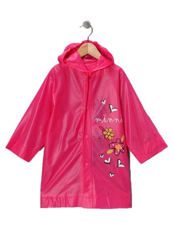 Disney Minnie Mouse Girl's Pink Rain Slicker Size Medium 4/5