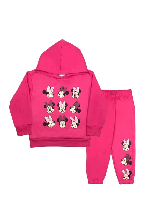 Minnie Mouse Girls 2-Piece Set - Pullover Hoodie & Jogger Pants 2-Pack Bundle Set for Kids and Toddlers (Size 4-6X)