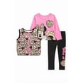 thumbnail image 1 of Disney Minnie Mouse Girls 3-Piece Outfit Set  Leopard Print Vest, Long Sleeve Top & Leggings  Toddler & Kids Clothing, 1 of 4