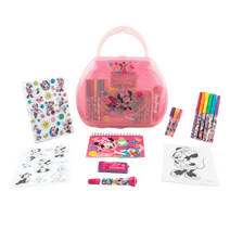 Disney Minnie Mouse Girls Art Supplies Gel Pens Markers Stickers with Hard Travel Carry Case