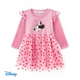 thumbnail image 1 of Disney Minnie Mouse Girls Dresses Graphic Heart Print Flutter Sleeves Mesh Outfits Gifts Sizes 2-6, 1 of 7