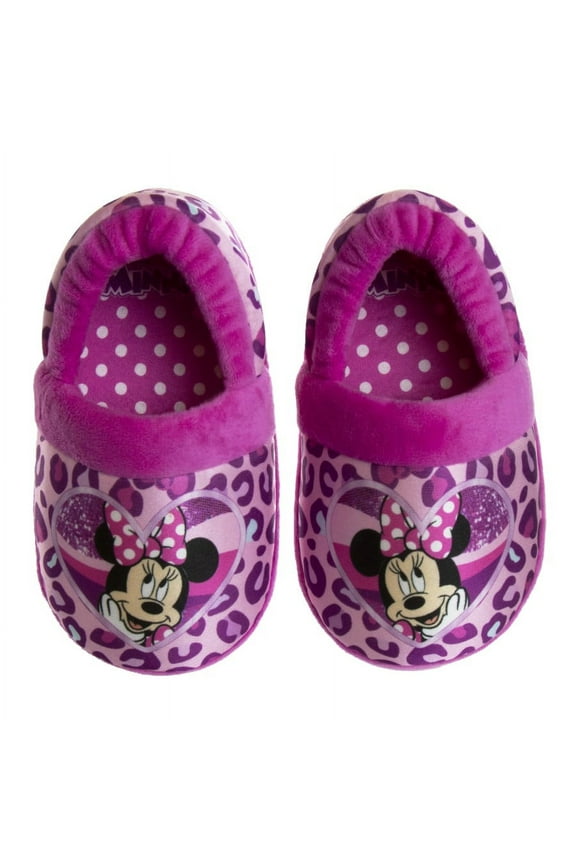 Minnie Mouse Girls Dual Sizes Nylex Fabric Slippers