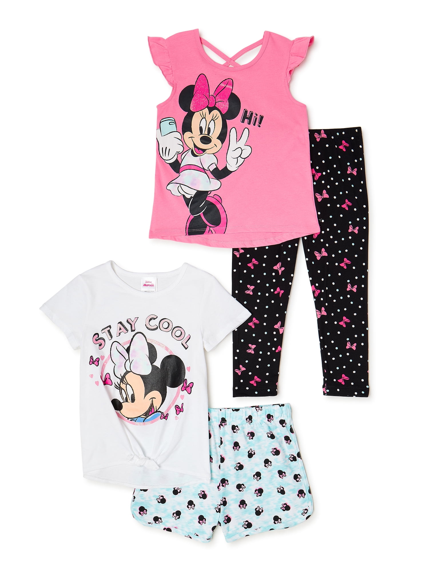 Disney Minnie Mouse Girls Fashion Mix & Match, 4-Piece Outfit Set ...