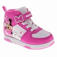 thumbnail image 1 of Disney Minnie Mouse Girls High Top Sneakers Hook and Loop with Lace Up (Little Kid), Pink White, Size: 12, 1 of 8
