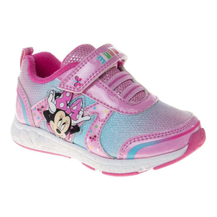 Disney Minnie Mouse Girls' Light Up Sneakers. (Toddler/Little Kids