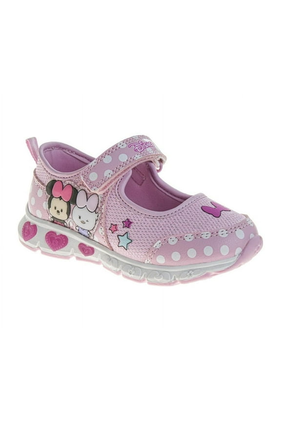 Minnie Mouse Girls Mary Jane Styled Light Up Sneakers, Pink, Size: 6.