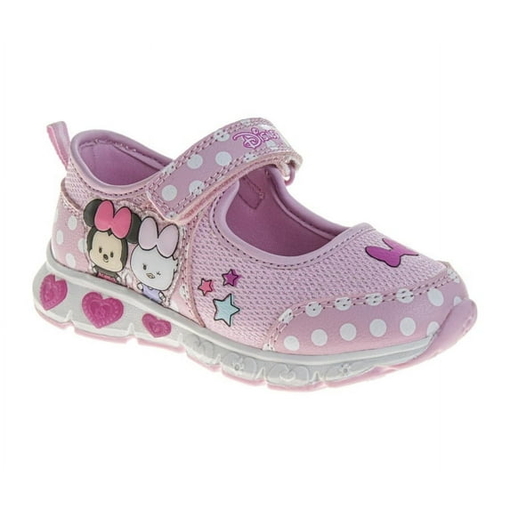 Disney Minnie Mouse Girls Mary Jane Styled Light Up Sneakers, Pink, Size: 7.