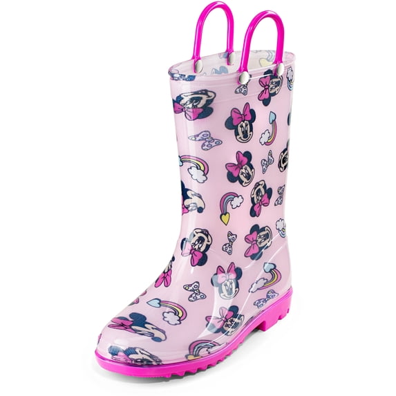 Disney Minnie Mouse Girls’ Pink PVC Rainboots, Pink, Size 8 Toddler