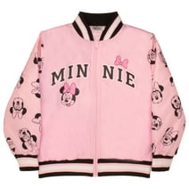 Disney Minnie Mouse Girls Puffer Zip-Up Jacket for Kids (Size 4-16)