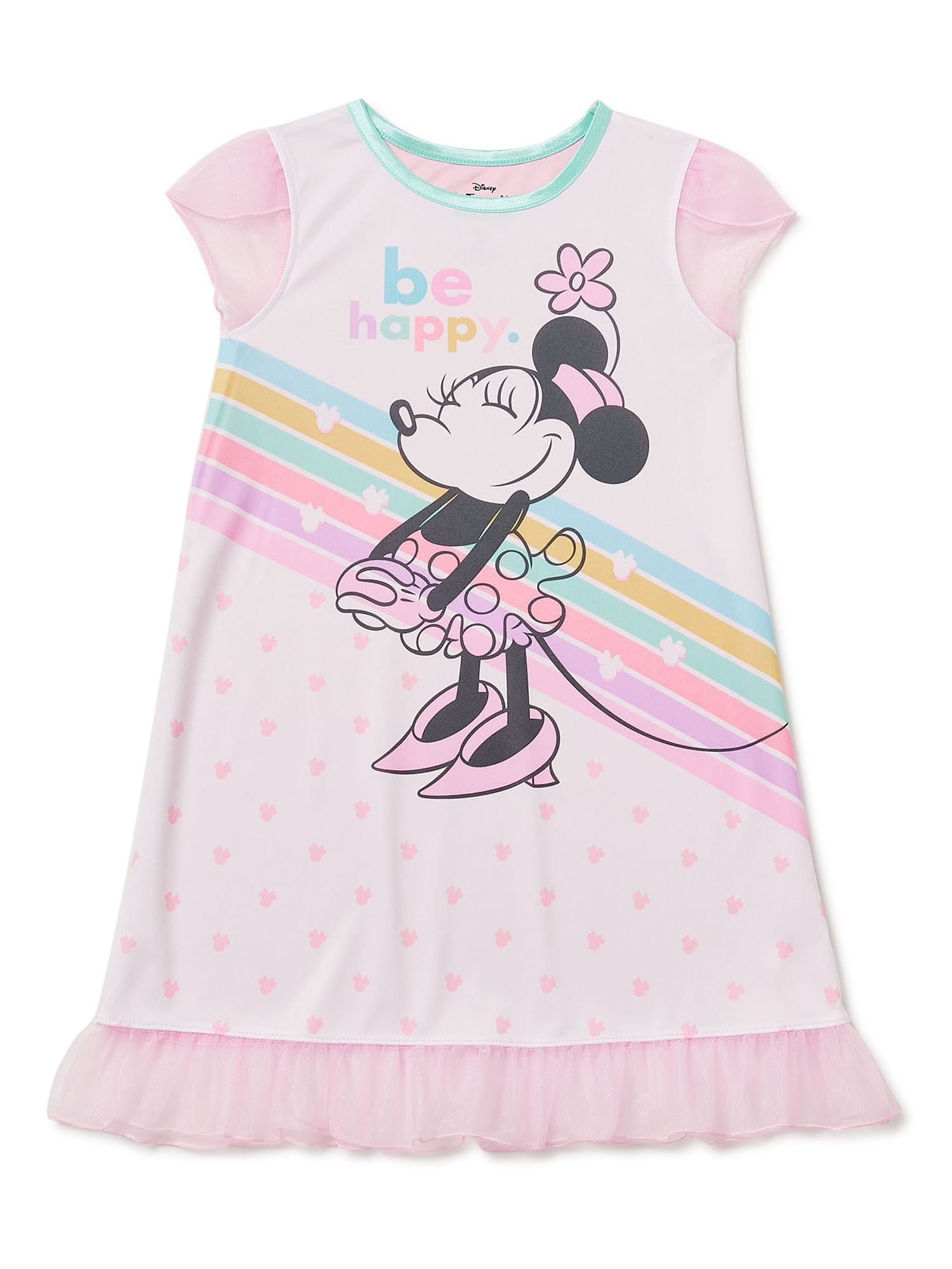 Disney Minnie Mouse Girls Ruffle Short Sleeve Pajama Nightgown, Sizes 4-10 - image 1 of 3