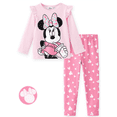 thumbnail image 1 of Disney Minnie Mouse Girls Shirts Pink Ruffle Top Printed Leggings 2 Piece Outfit Toddler Kids 2T, 1 of 11
