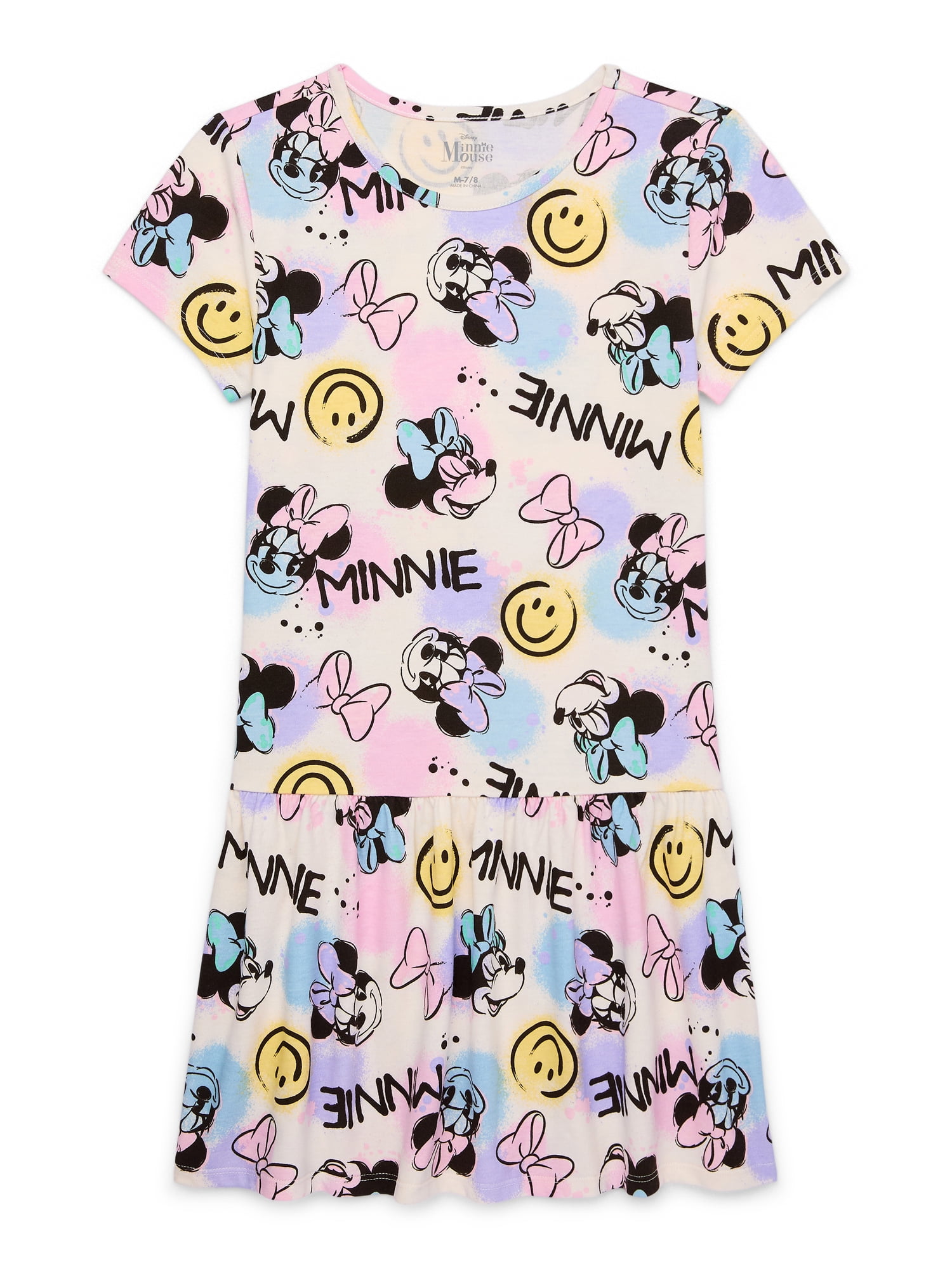 Minnie Mouse Toddler Girl s Short Sleeve All Over Print Dress Sizes 12M 5T