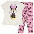 thumbnail image 1 of Disney Minnie Mouse Girls Short Sleeve Ruffle Hem T-Shirt & Leggings - Minnie Graphic Design - 2-Piece Bundle Set for Kids (Size 2T-6X), 1 of 14