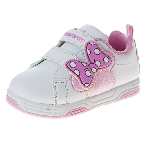 Disney Minnie Mouse Girls Sneakers. (Toddler Little Kids), White Pink, Size: 8