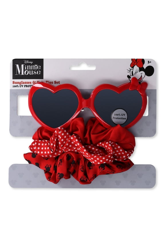 Disney Minnie Mouse Girls Sunglasses and Scrunchie 2-Piece Set, Red