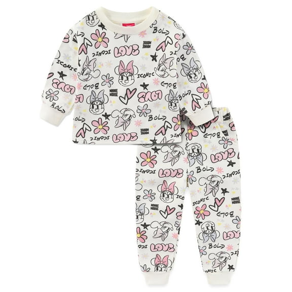 Disney Minnie Mouse Girls Sweatshirt and Jogger Pants (Girls), 2 Piece Set, Sizes 12M-6X